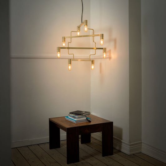 Taklampe Kennedy Chandelier fra Rubn i messing