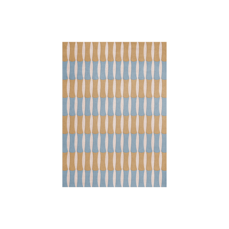 Ullteppet Bamboo Forest fra Layered designet av Alice Crawley i fargen Azur Blue