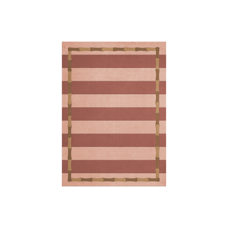 Ullteppet Bamboo Stripe fra Layered designet av Alice Crawley i fargen Terracotta