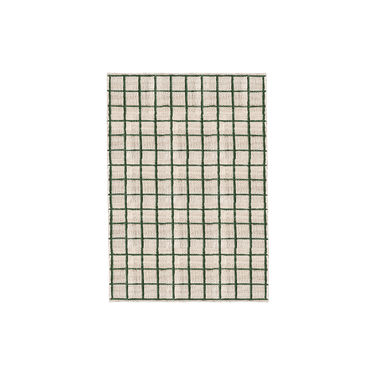 Teppe Strata Braided Jute fra Layered i fargen grønn rutemønstret / Green.