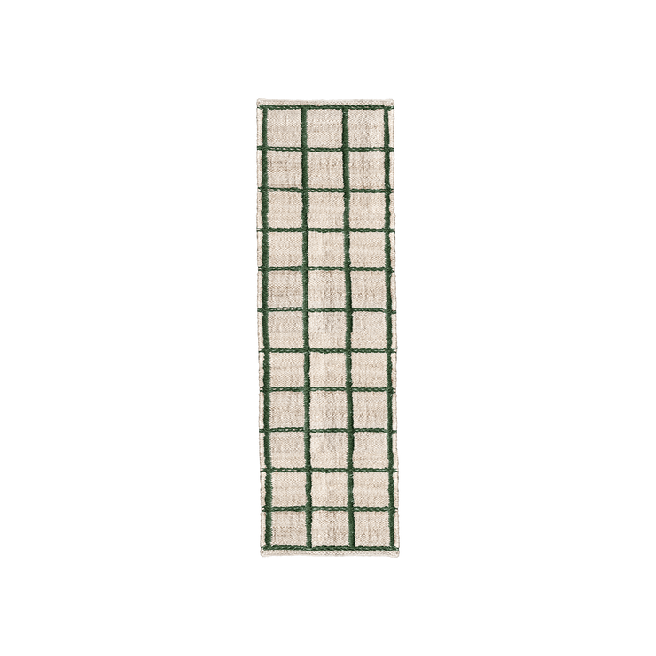 Løper Strata Braided Jute fra Layered i fargen grønn rutemønstret / Green.