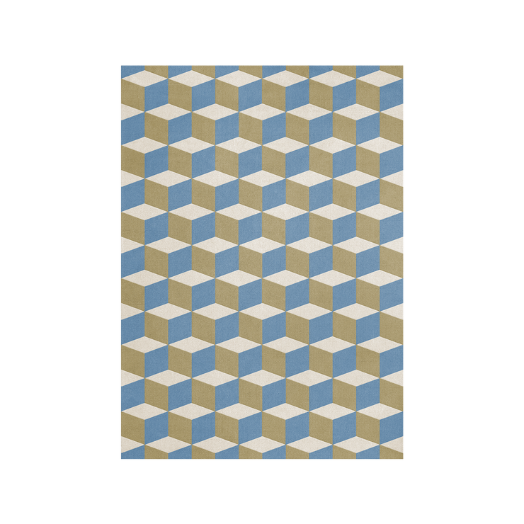 Teppet Illusion fra Layered i fargen Blue Sandstone, i en miks av lys beige, oker og blått