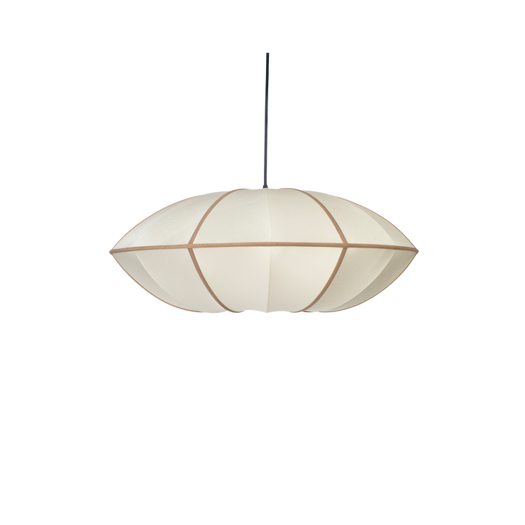 Lampeskjerm Indochina UFO fra Oi Soi Oi med brune bomullsbånd (Off white/ amber)
