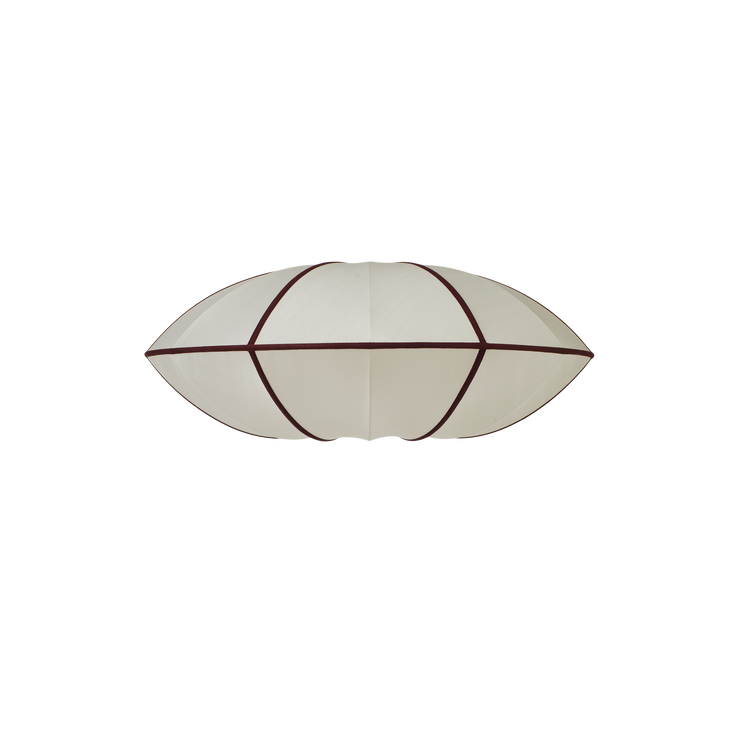 Lampeskjerm Indochina UFO fra Oi Soi Oi med vinrøde bomullsbånd (Off white / Bordeaux)