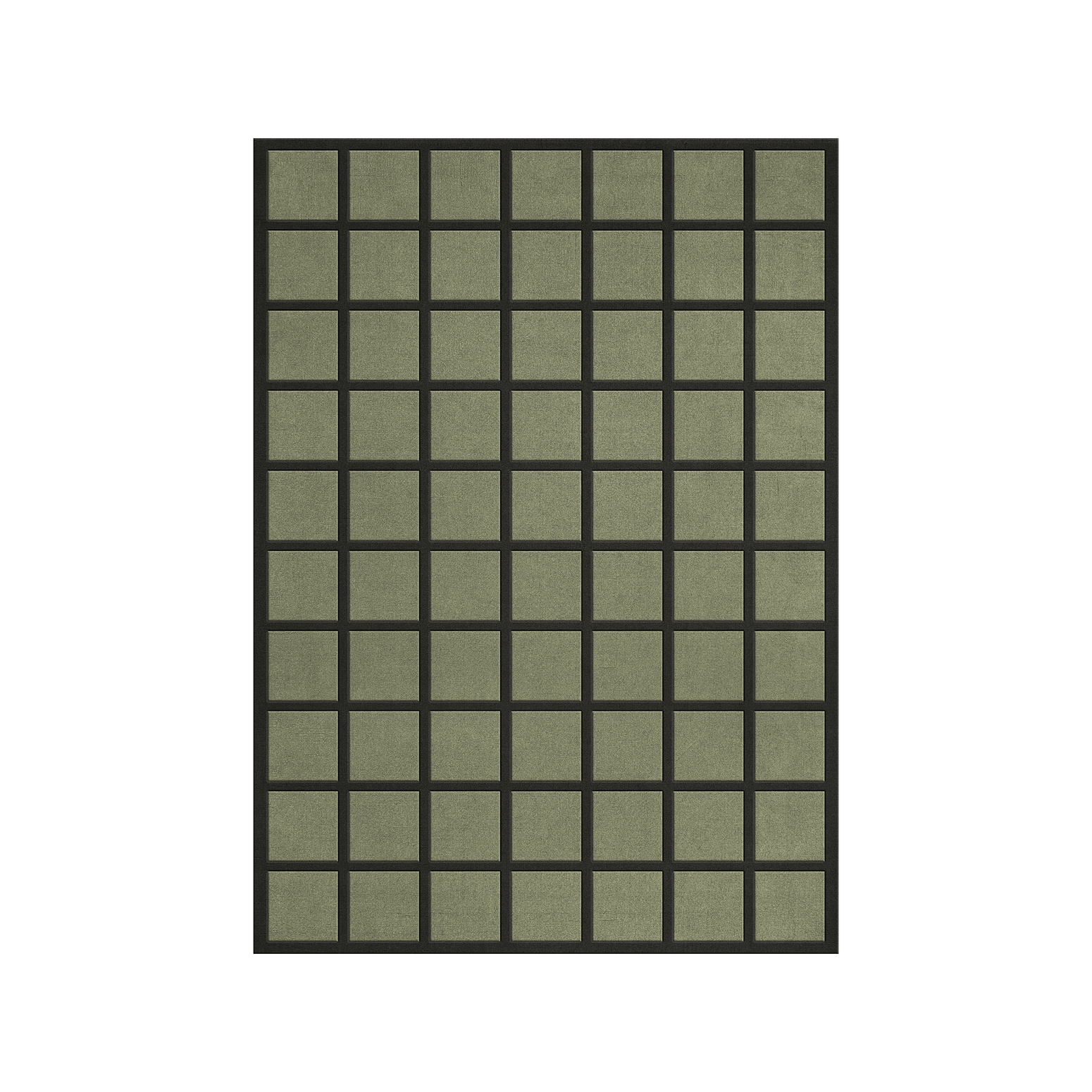 Teppet Avenue Checked fra Layered i fargen Olive. Teppet er håndlaget i 100% ull og finnes i tre ulike størrelser.