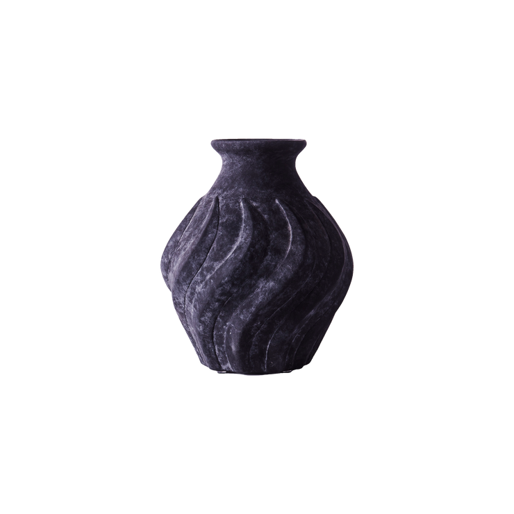 Liten Vase Swirl i Black/ Sort fra Dusty Deco.