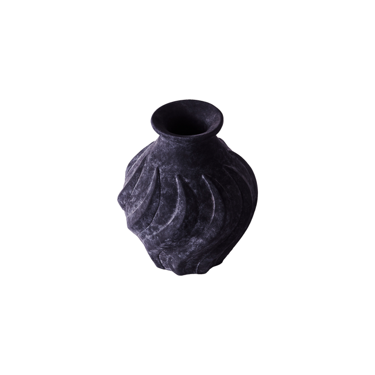 Liten Vase Swirl i Black/ Sort fra Dusty Deco.