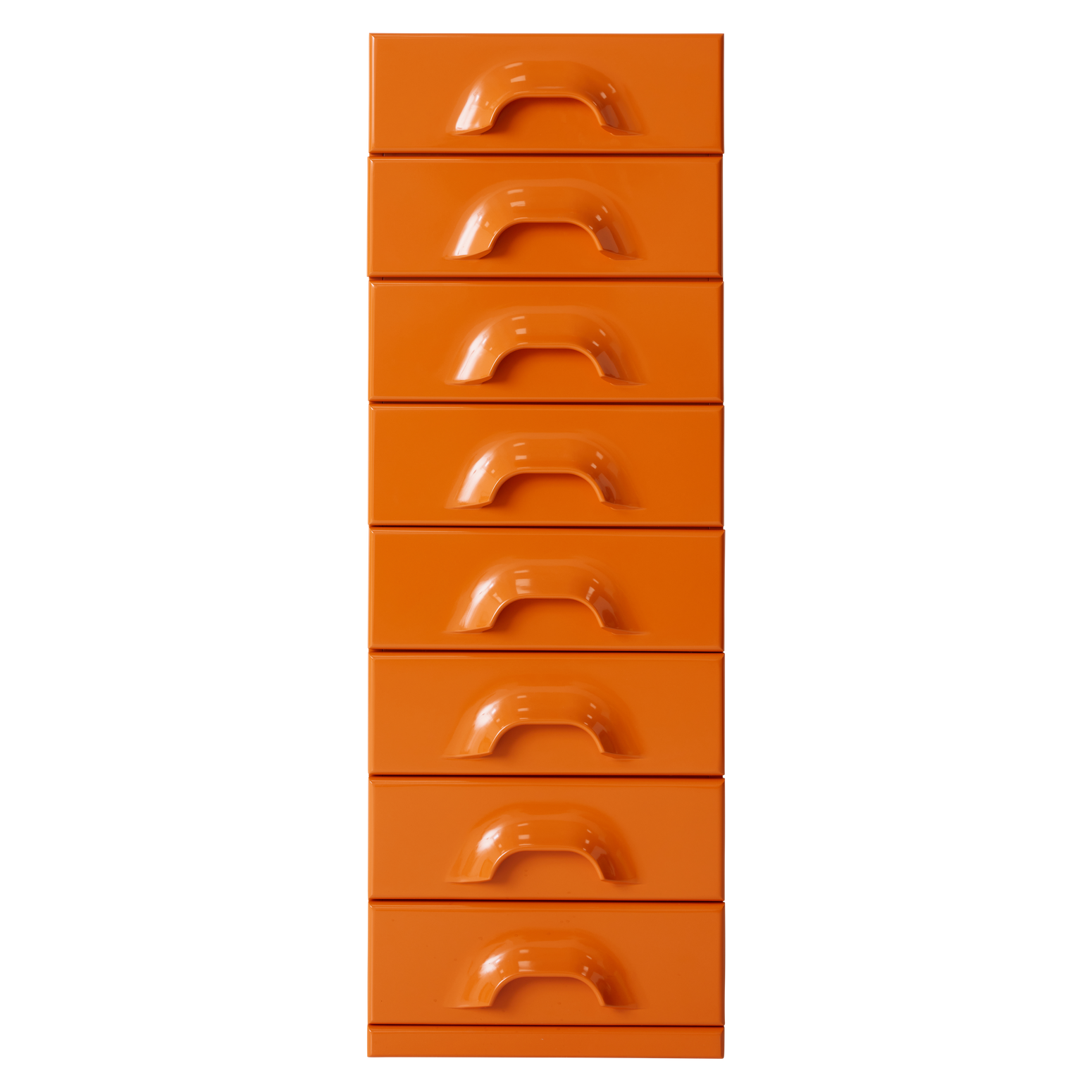 Skuffeseksjonen Chest i fargen Tangerine med åtte skuffer.