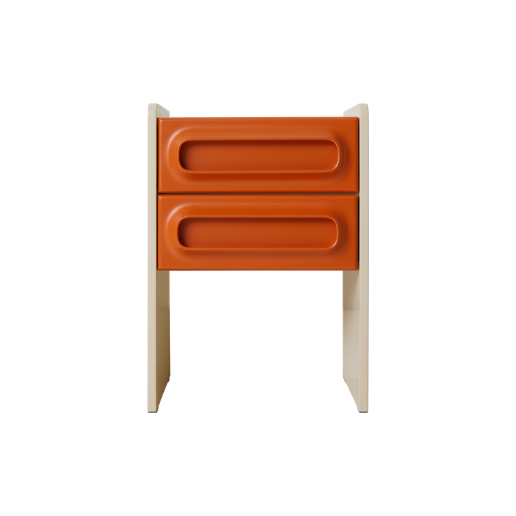 Nattbordet Space Nighstand i fargen Orange /Cream.