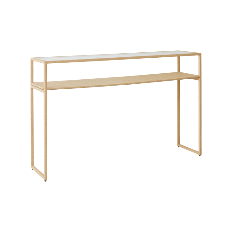 Ute etter en fin skjenk som er delikat i både form og materiale og lett og luftig i uttrykket? Da vil du elske den flettede raffiaskjenken med glasstopp Raffia Display Console fra HK Living. 