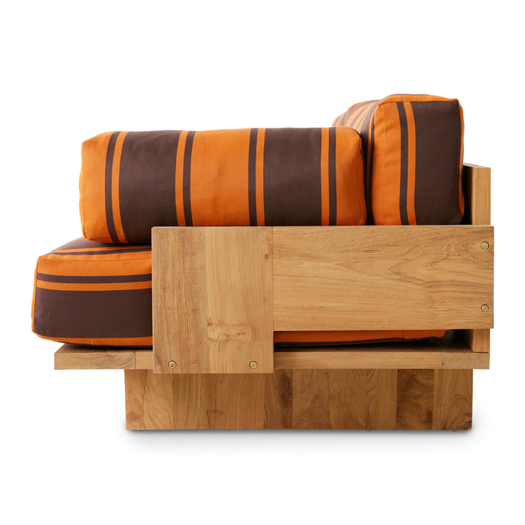 Sofa Outdoor Teak fra HK Living i tekstilet Retro