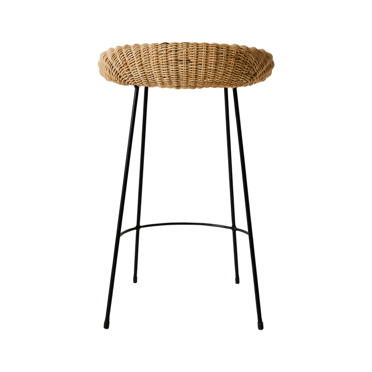 Barkrakken Wicker Barstool fra HK Living, sett bakfra.