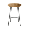 Barkrakken Wicker Barstool fra HK Living, sett bakfra.