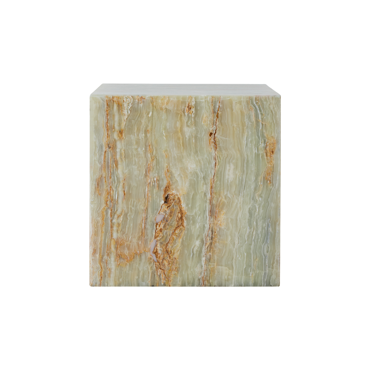 Sidebord Onyx Marble Block Table fra HK Living i mineralgrønt.