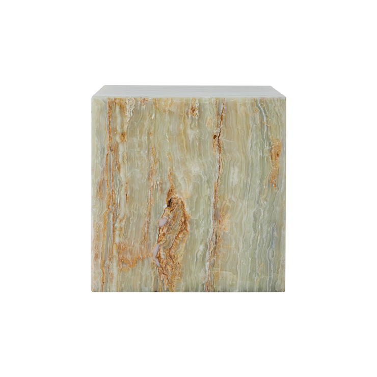 Sidebord Onyx Marble Block Table fra HK Living i mineralgrønt.