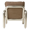 Lenestolen Chrome Lounge Chair fra HK Living med puter i tekstilet Canvas Brown, sett bakfra.