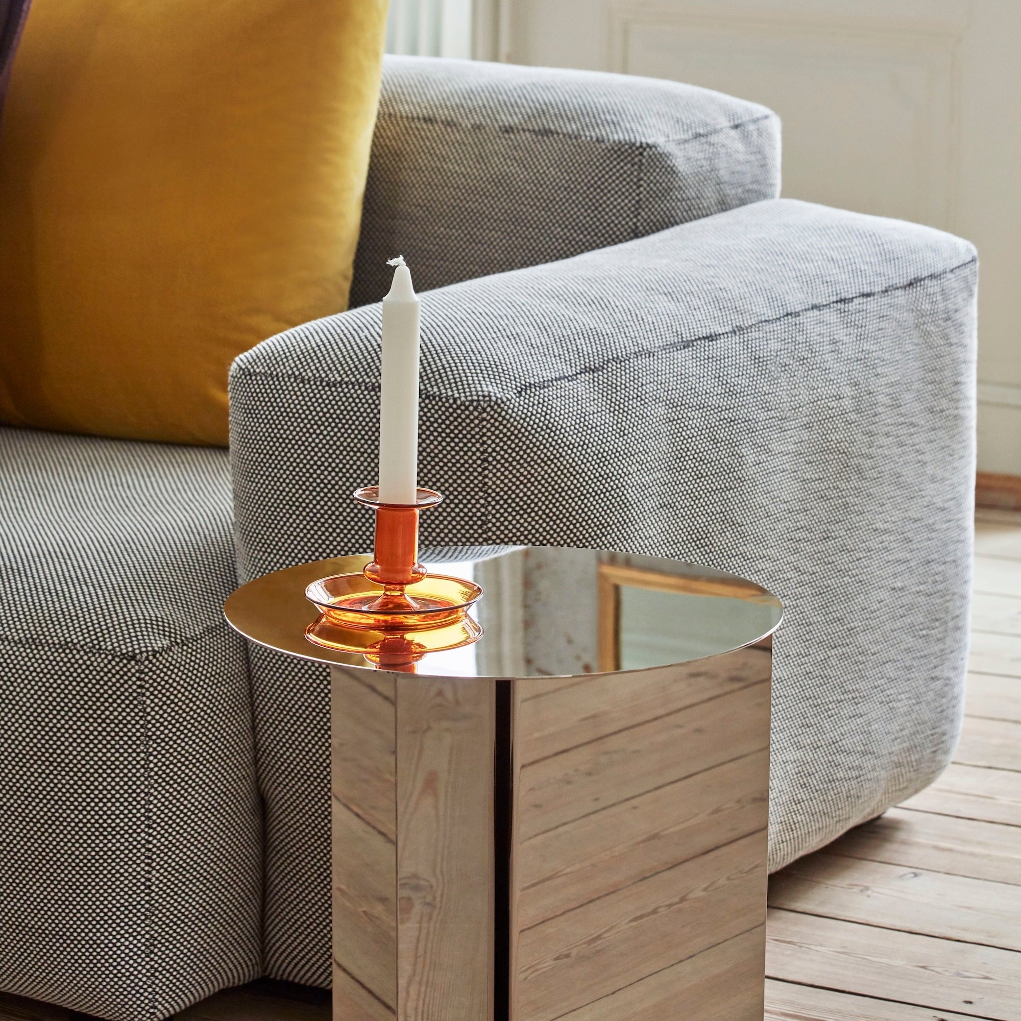 Sidebord Slit Table round speil – OsloDeco