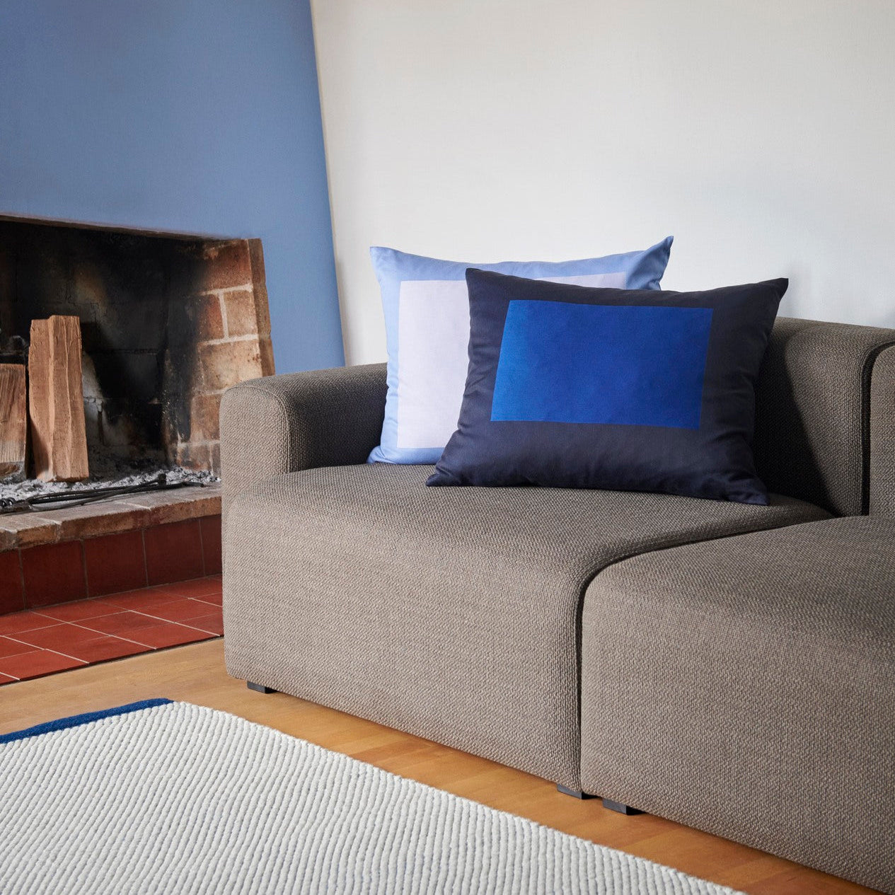 Sofa Mags Low armrest 2,5-seter fra Hay, kombinasjon 1, tekstil Maglia Olive