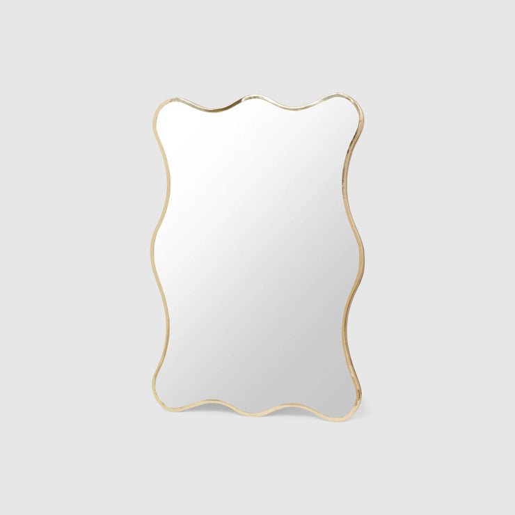 Speil Bonie Mirror small 70x100 cm fra Meublé med blankpolert messingramme med bølgekant