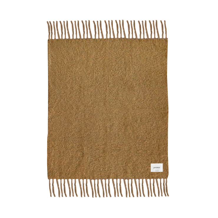 Ullpleddet Chunky Mohair fra Layered i fargen Ochre.