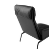 Lenestol Muno LN17 fra &tradition med ben i krom/ Dark Chrome og skinntekstil Noble.