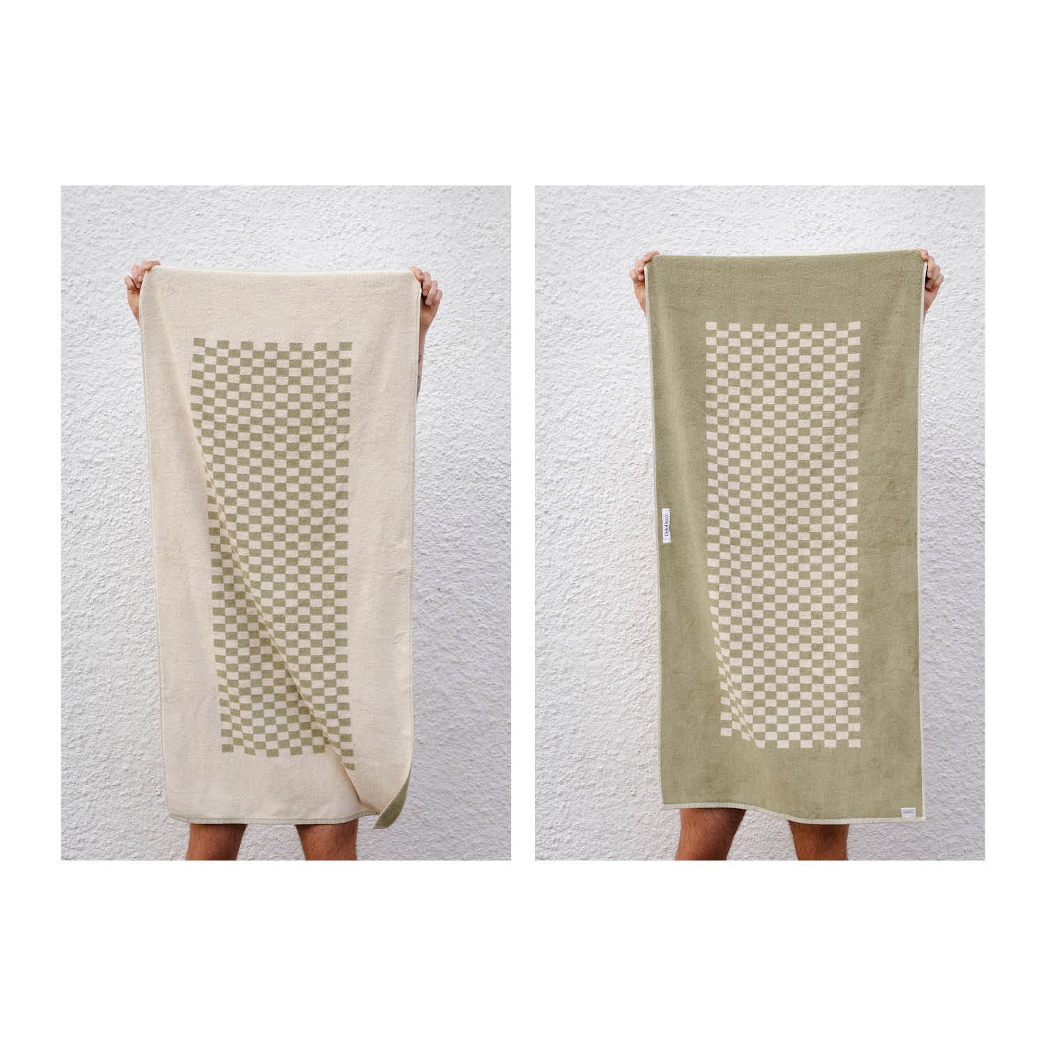Rutete håndkle Damier 70x140 cm fra OsloDeco, 2-pakning