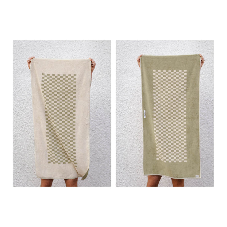 Rutete håndkle Damier 70x140 cm fra OsloDeco, 2-pakning