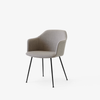 Spisestol Rely HW35 helpolstret, svarte ben, tekstil Re-Wool 218