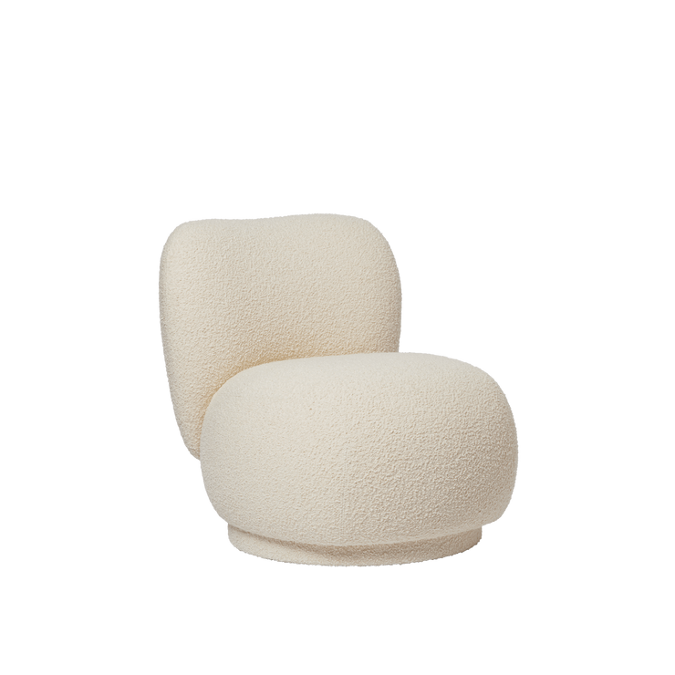 Lenestol Rico Lounge Chair Piccolo fra Ferm Living i tekstilet Nordic Bouclé Off White