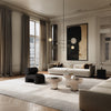 Taklampen Sahn Chandelier Chrome fra 101 Copenhagen i krom og hvitt opalglass er inspirert av 70-tallet.