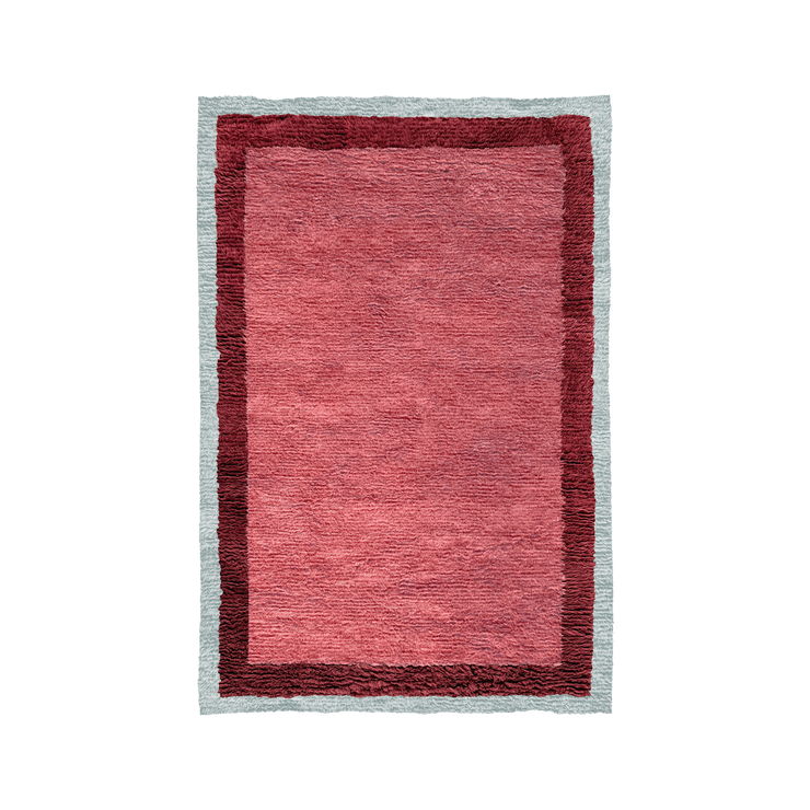 Teppet Shaggy Edge i fargen Rose (grått / rødt / rosa) fra Layered.