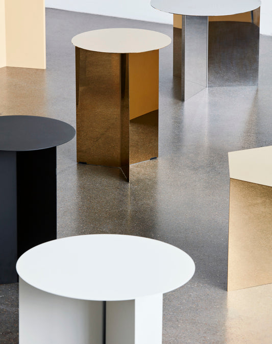 Sidebord Slit Table round svart