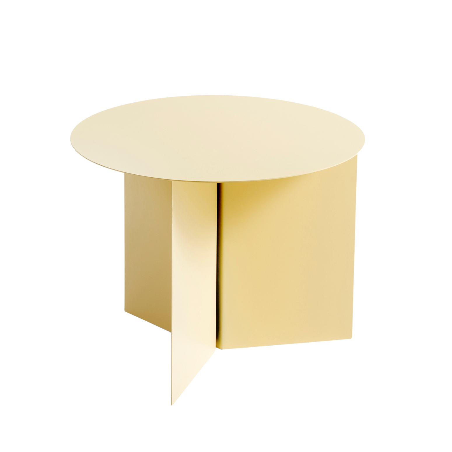 Sidebordet Slit table round i fargen Light yellow fra Hay.