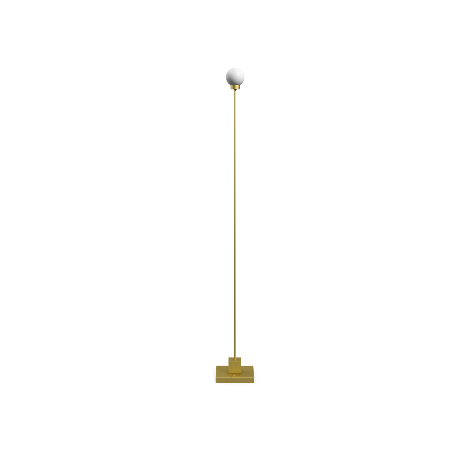 Oppladbar gulvlampe Snowball Portable Floor Lamp i messingfinish fra Northern.