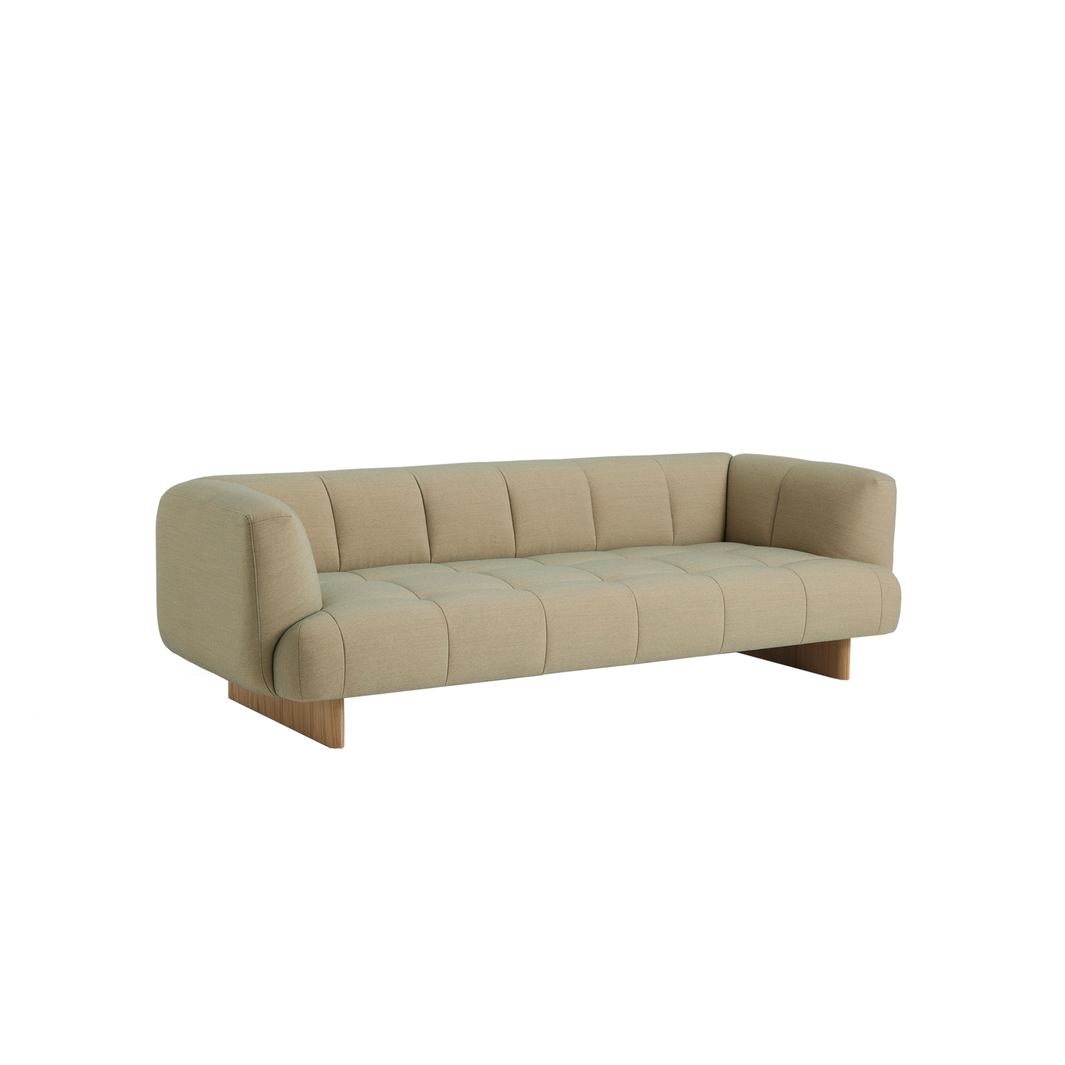 Sofa Quilton Lift fra Hay, 3-seter i tekstil Steelcut Quartet 924 og ben i lakkert eik. 