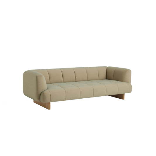 Sofa Quilton Lift fra Hay, 3-seter i tekstil Steelcut Quartet 924 og ben i lakkert eik. 