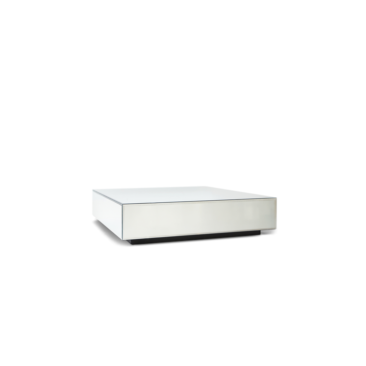 Sofabord i speilglass Mirror Block Coffee Table fra Hk Living, farge Clear i 90x90 cm.