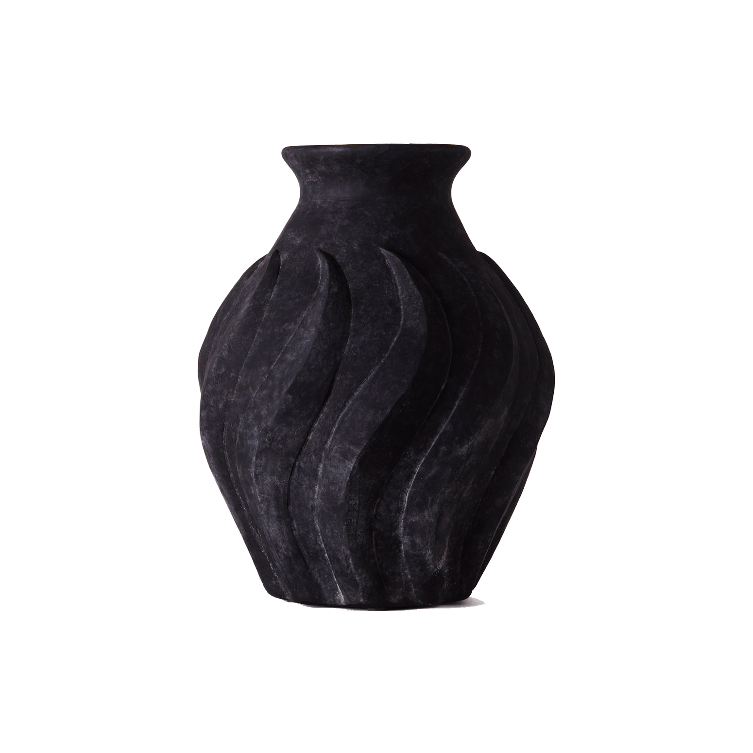 Stor Vase Swirl i Black/ Sort fra Dusty Deco.