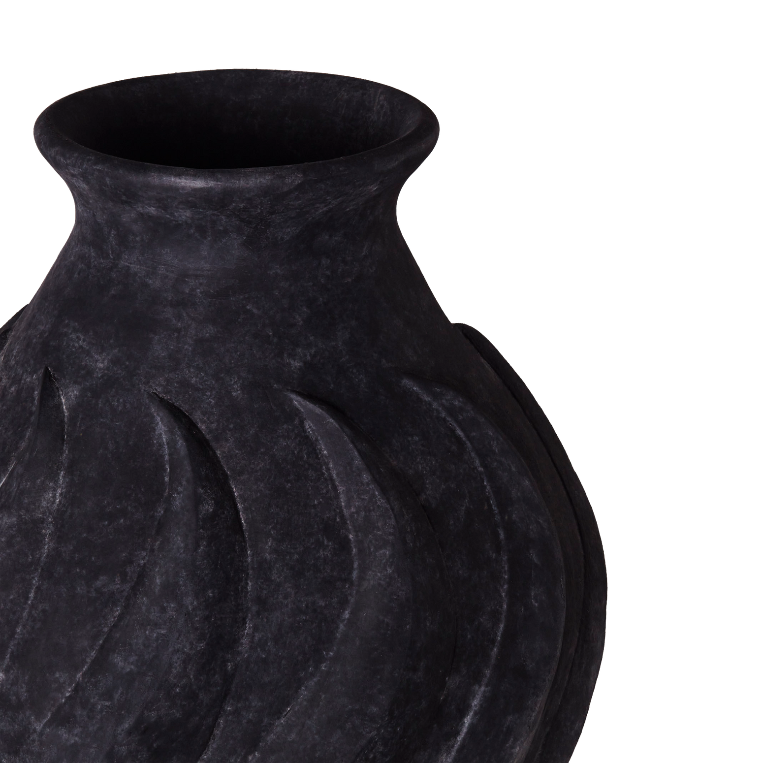 Stor Vase Swirl i Black/ Sort fra Dusty Deco.
