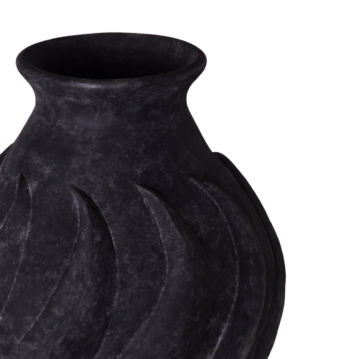 Stor Vase Swirl i Black/ Sort fra Dusty Deco.