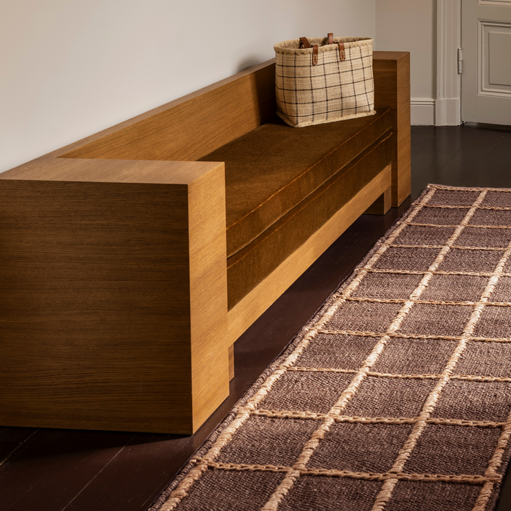 Løper Strata Braided Jute fra Layered i fargen brun rutemønstret / Brown.