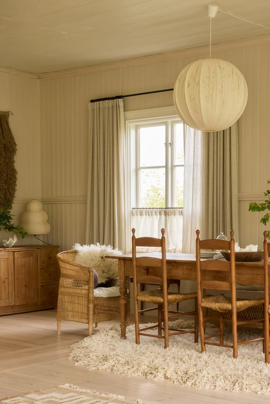 Gardin Bouclé fra Gotain i fargen Benhvit