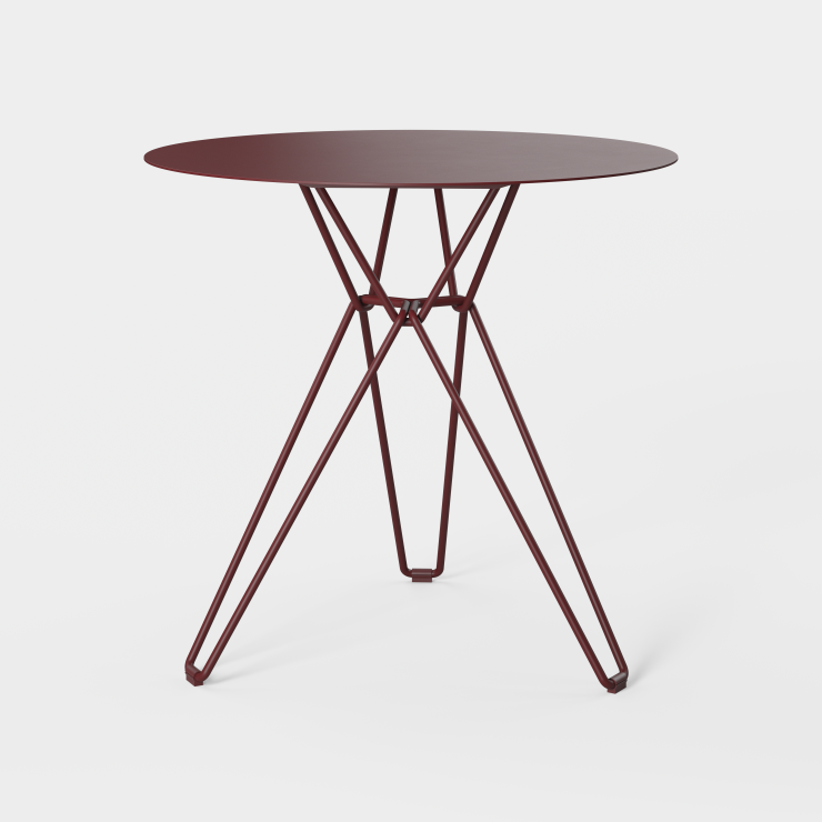 Spisebordet Tio Dining Table Ø75 cm fra Massproductions i fargen Wine Red