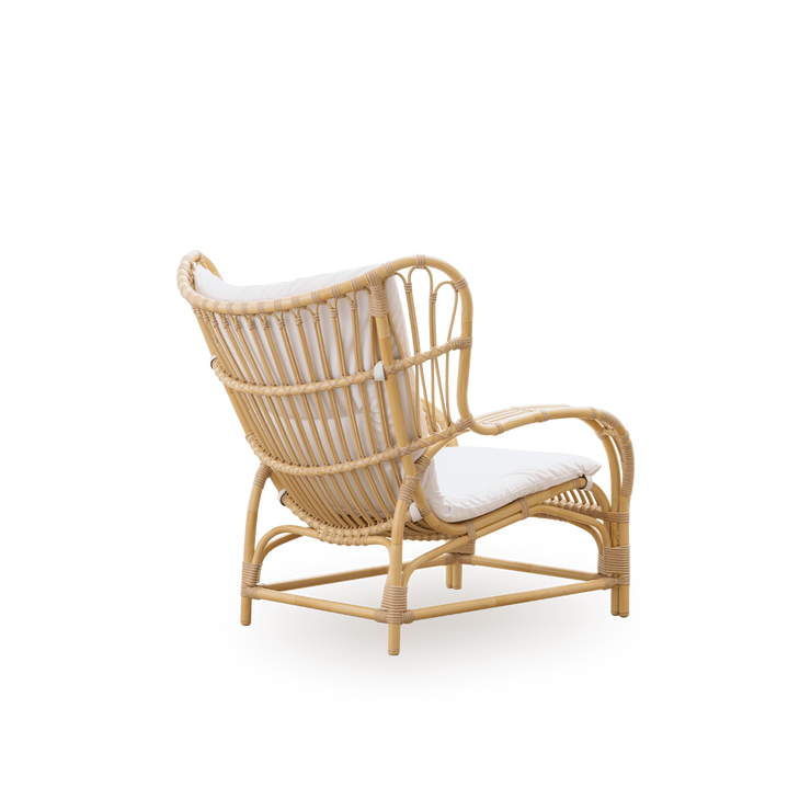 Teddy Lounge Chair fra Sika Design i naturfarget Alu-Rattan og ArtFibre, sidevisning