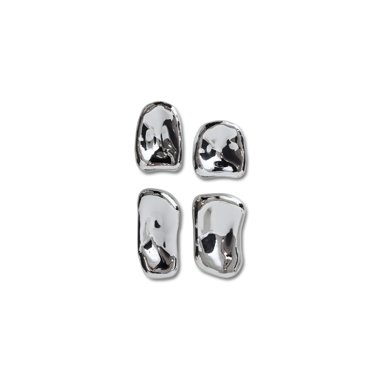 Veggdekorasjon Glass Sculpture Chrome, sett på 4 stk fra HKliving.