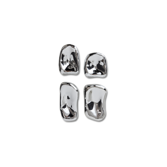 Veggdekorasjon Glass Sculpture Chrome, sett på 4 stk fra HKliving.