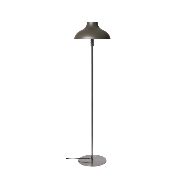 Gulvlampen Bolero fra Rubn i stål med skjerm i fargen Umbra Grey (small).