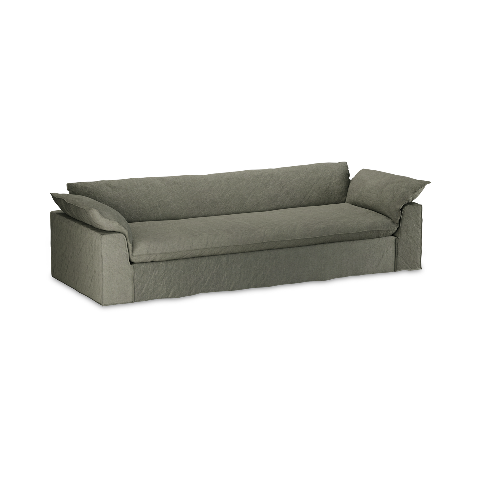 Sofa Nomad Couch fireseter (305 cm) fra HKliving. Tekstil: Linen - Army Green
