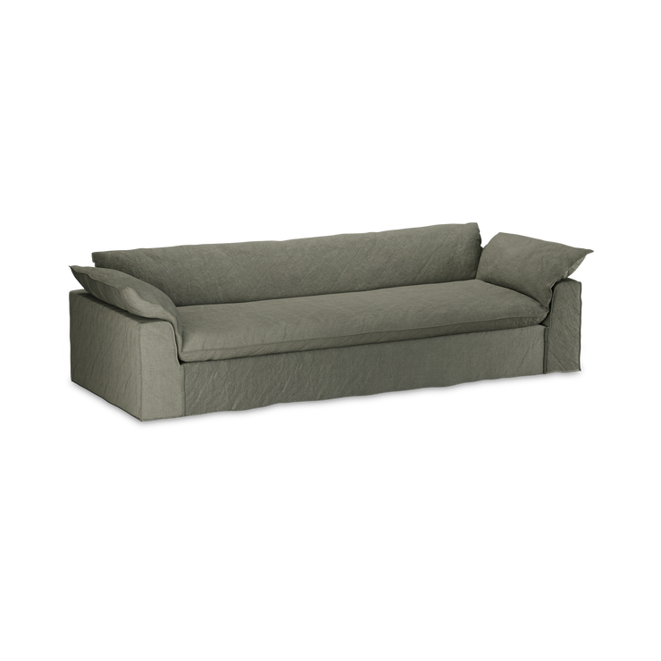 Sofa Nomad Couch fireseter (305 cm) fra HKliving. Tekstil: Linen - Army Green