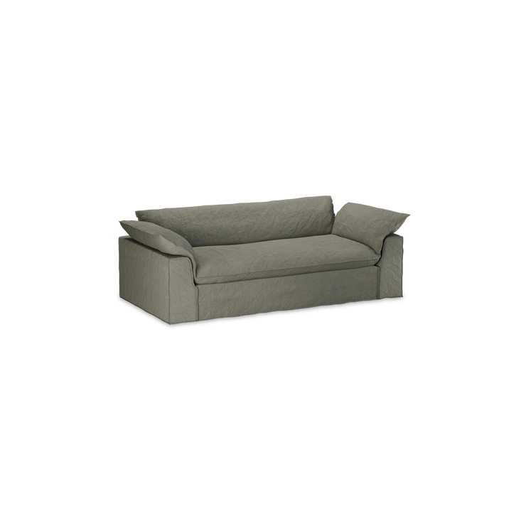 Sofa Nomad Couch treseter (244 cm) fra HKliving. Tekstil: Linen - Army Green